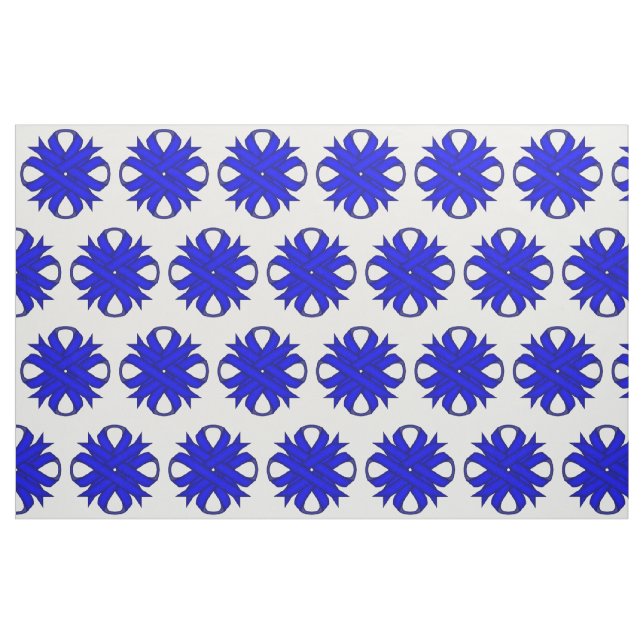 Blue Clover Ribbon by Kenneth Yoncich Fabric (Fat Quarter)