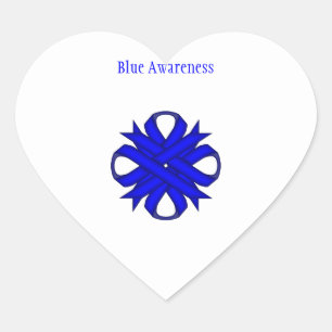 Blue Clover Ribbon by Kenneth Yoncich Heart Sticker