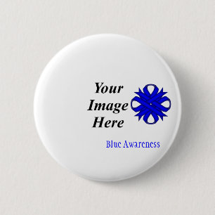 Blue Clover Ribbon Template by Kenneth Yoncich 6 Cm Round Badge