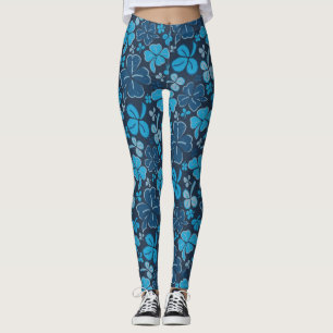 Blue Clover Shamrock Pattern St. Patrick`s Day Leggings