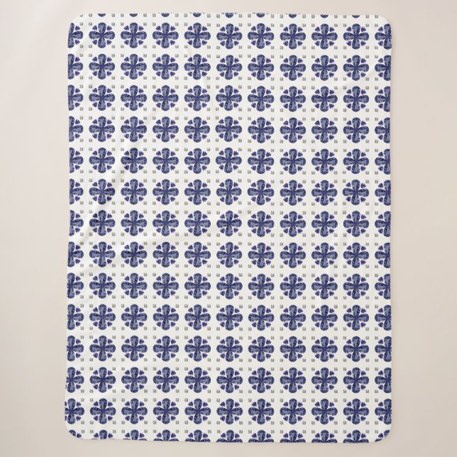 Blue Clover Sherpa Blanket (Front)