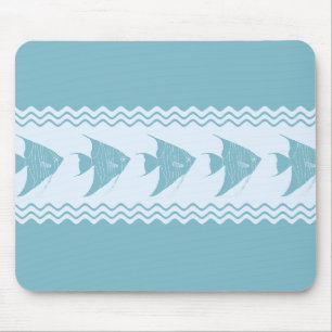 Blue Coastal Angelfish Stripes Mouse Mat