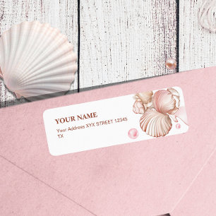 Blue Coastal Chic Blush pink Seashell