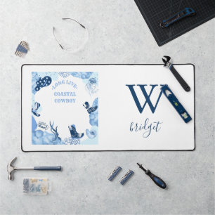 blue coastal cowgirl  desk mat