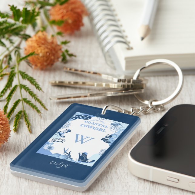 blue coastal cowgirl  key ring (Front Right)