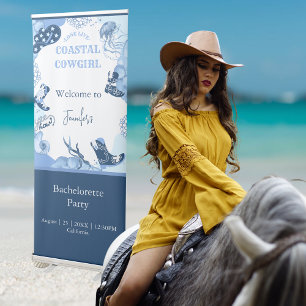 blue coastal cowgirl retractable banner