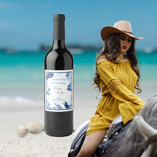 blue coastal cowgirl wine label