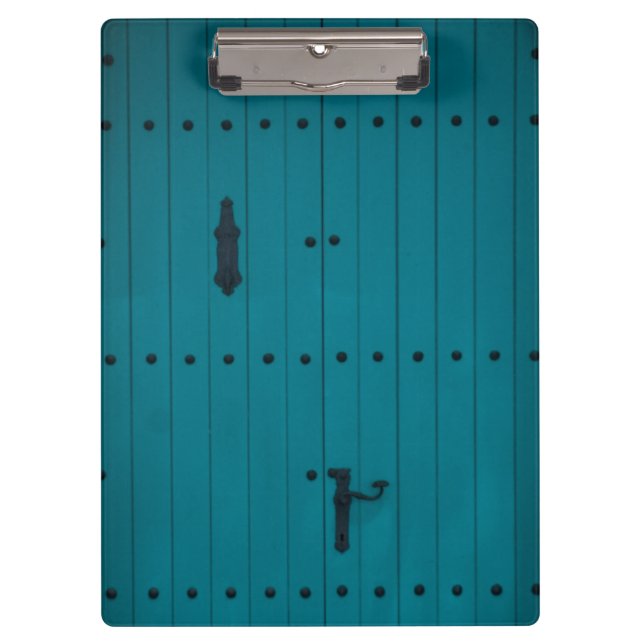 Blue Coastal Door from Costa Brava Spain Clipboard (Front)