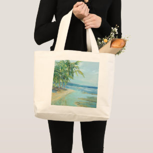Blue Coastal Lagoon Large Tote Bag