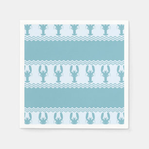 Blue Coastal Lobster Stripes Napkin