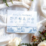 Blue Coastal Toile Wedding timeline Welcome card<br><div class="desc">Timeless and breezy, this collection captures the charm of a classic East Coast celebration. Featuring delicate toile patterns, palm trees, and sailboats in shades of soft blue, it evokes a refined coastal elegance. Perfect for oceanfront weddings with a traditional or preppy twist, this suite brings nautical sophistication to every detail—from...</div>