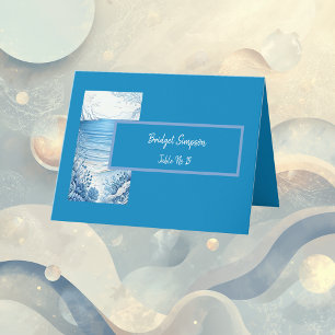 blue coastal vibe Folded Thank You Card