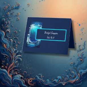 blue coastal vibe Folded Thank You Card