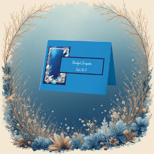 blue coastal vibe Folded Thank You Card