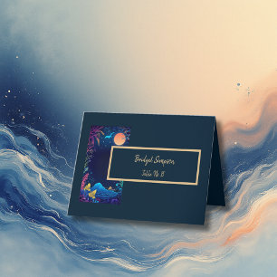 blue coastal vibe Folded Thank You Card