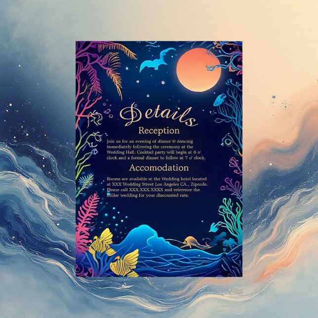blue coastal vibe wedding enclosure card (Creator Uploaded)