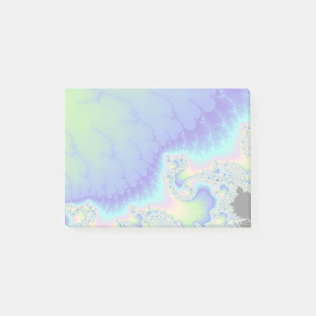 Blue Coastline Fractal Post-it Notes (Front)