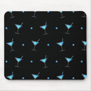 Blue Cocktail Martini Glass Mouse Mat