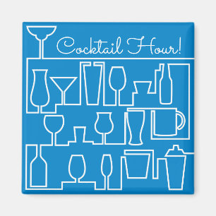 Blue cocktail party magnet