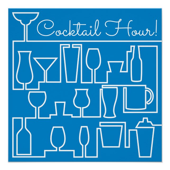 Blue cocktail party poster (Front)
