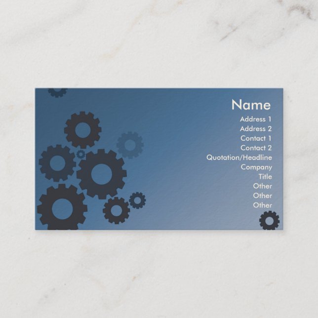 Blue Cogs - Business Card (Front)