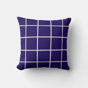 Blue collage squares geometric mosaic cushion