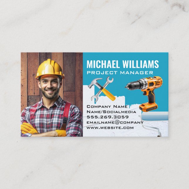 Blue Collar Handyman | Home Repair Renovation  Business Card (Front)