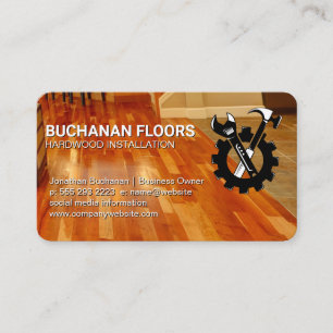 Blue Collar Hard Wood Floors Contractor Business Card