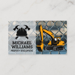Blue Collar   Heavy Machinery   Construction Business Card
