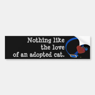 Blue Collar Red Heart Cat Love Bumper Sticker