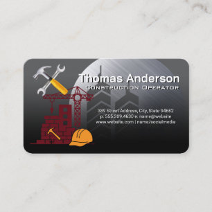 Blue Collar Worker Construction Engineer Business Card