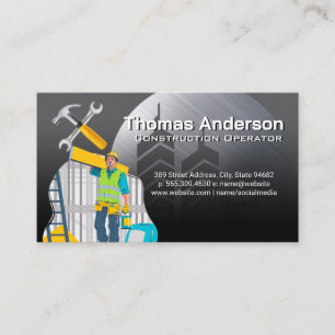 Blue Collar Worker   Construction Tools Business Card