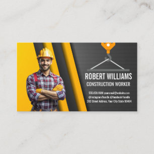 Blue Collar Worker Construction Winch Appointment Card