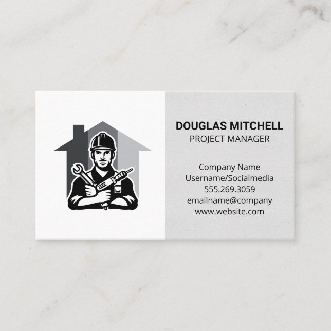 Blue Collar Worker | Home Repairs Business Card (Front)