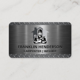 Blue Collar Worker Steel Home Repair Business Card