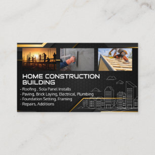 Blue Collar Workers General Contractor Business Card