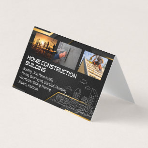 Blue Collar Workers General Contractor Business Card