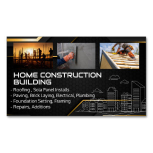 Blue Collar Workers General Contractor Magnetic Business Card