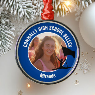 Blue Color Guard Photo High School Christmas Metal Tree Decoration