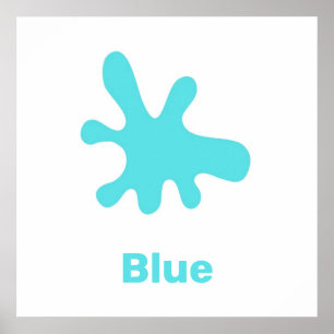 Blue color with words poster