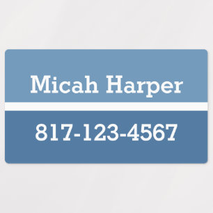 Blue Colour Block Adhesive Label Rectangle