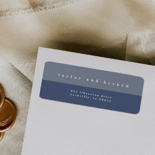 Blue Colour Block Return Address Labels