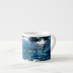 Blue colour effected cool, unique nature, lake espresso cup