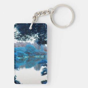 Blue colour effected cool, unique nature, lake key ring