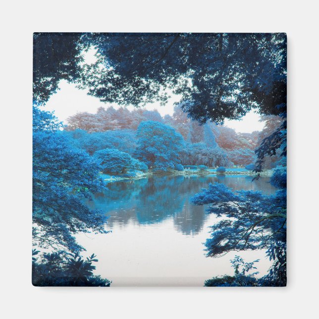 Blue colour effected cool, unique nature, lake magnet (Front)