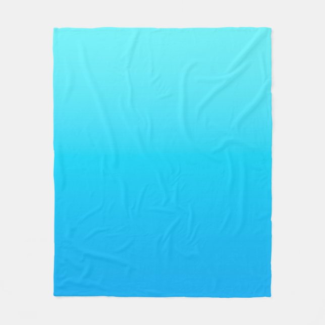 Blue colour gradient fleece blanket (Front)