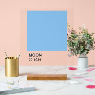 Blue Colour Moon Song - Clear Background Acrylic Sign