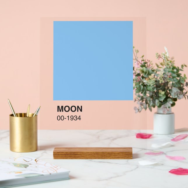 Blue Colour Moon Song - Clear Background Acrylic Sign (Wedding)