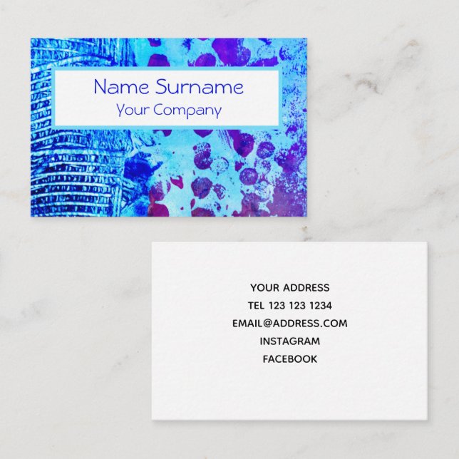 Blue colour pattern business card (Front/Back)