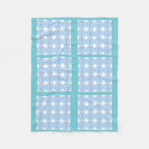 Blue Colour Quilt Giraffes Design Fleece Blanket